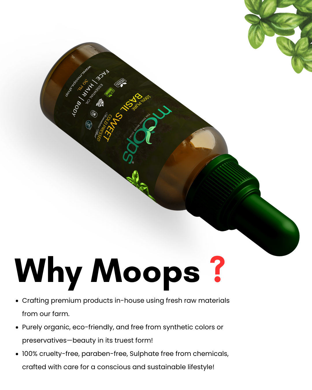 Moops Basil Sweet Essential Oil