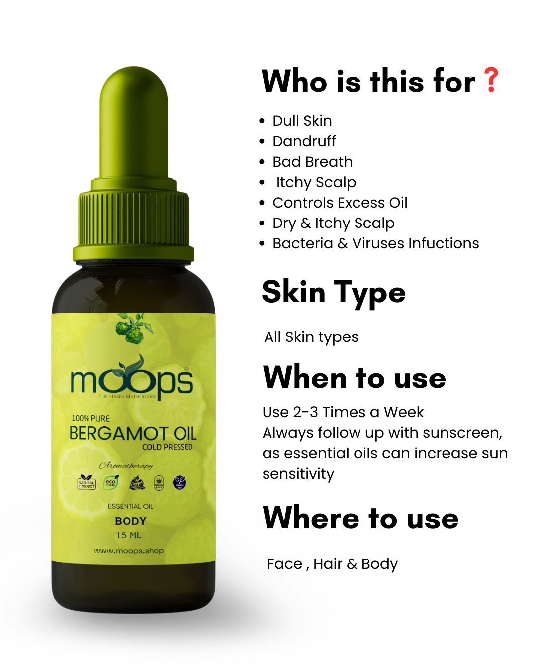 Moops Bergamot Essential Oil
