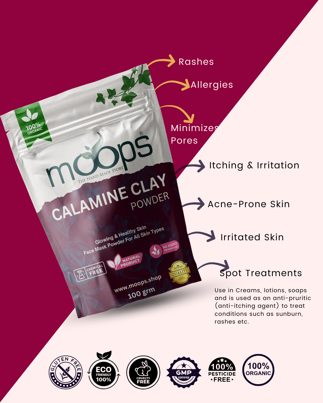 Moops Calamine Clay Powder 