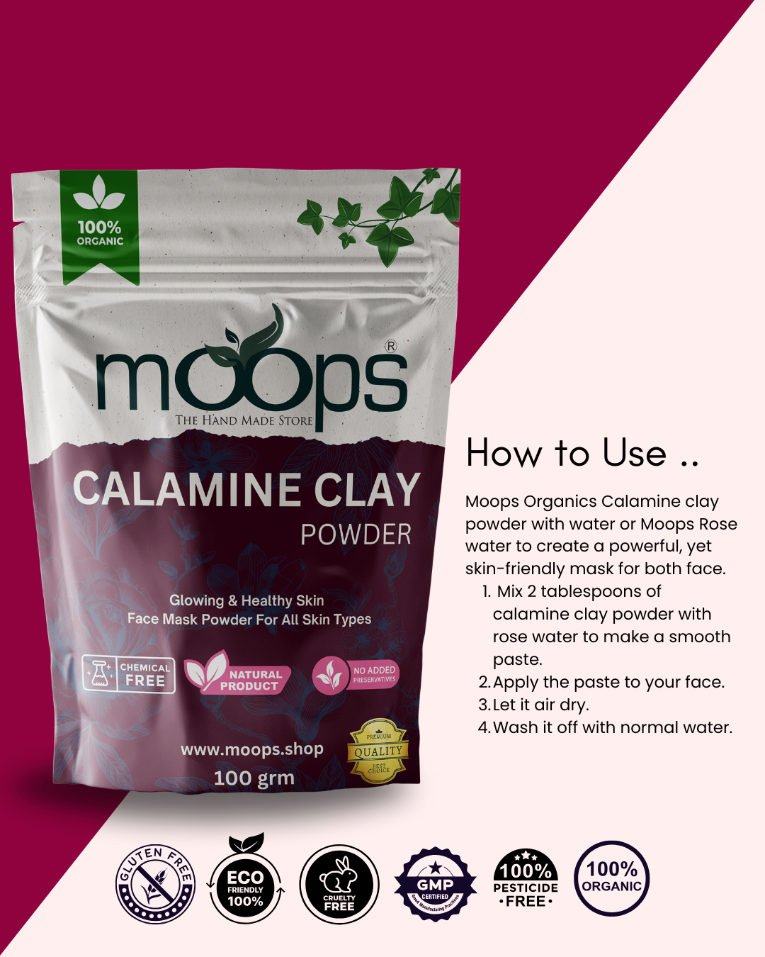 Moops Calamine Clay Powder 