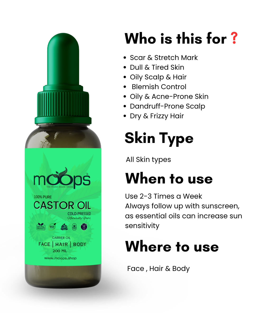 Moops Castor Oil