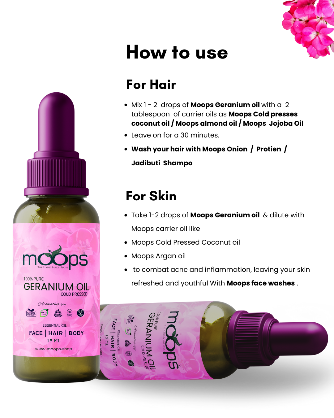 Moops Geranium Essential Oil