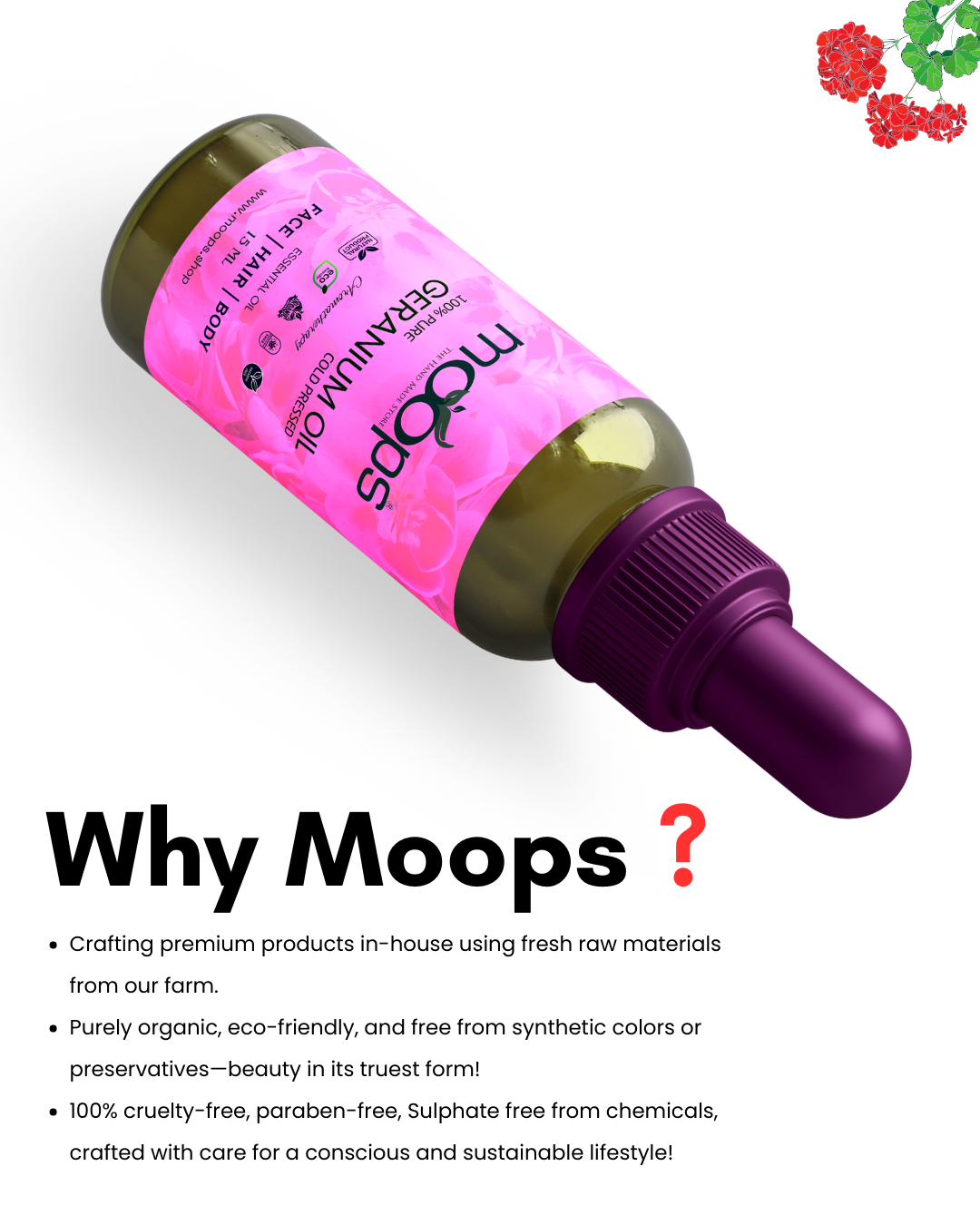 Moops Geranium Essential Oil
