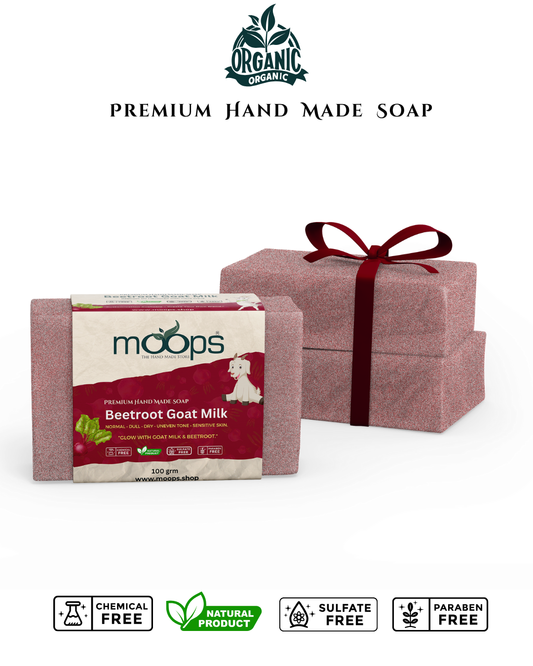 Moops Beetroot Goat Milk Premium Handmade Soap