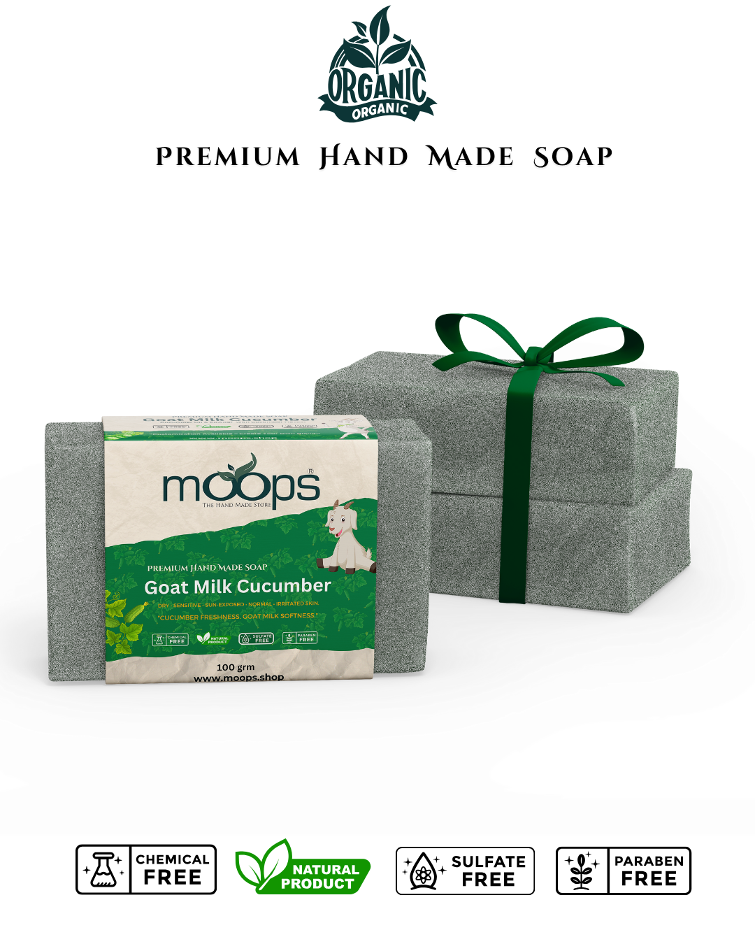 Moops Cucumber Goat Milk Premium Handmade Soap