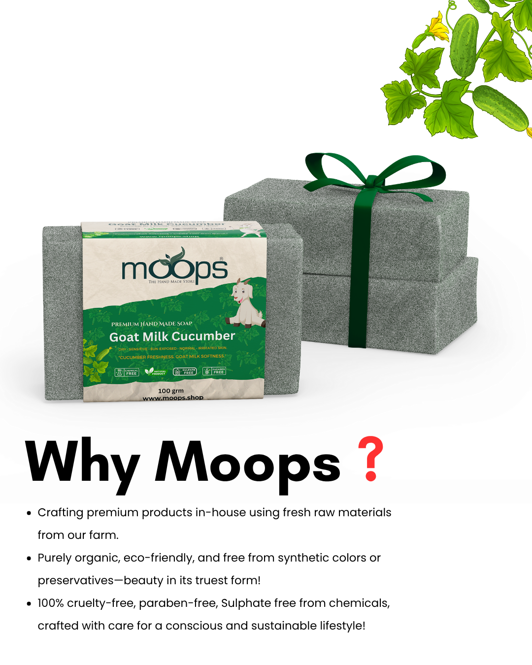 Moops Cucumber Goat Milk Premium Handmade Soap
