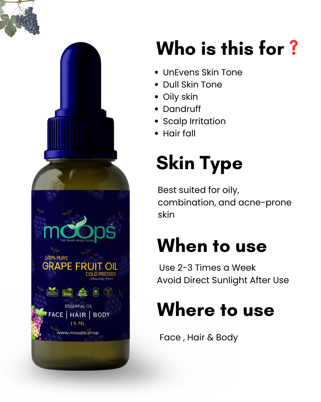 Moops Grapefruit Essential Oil
