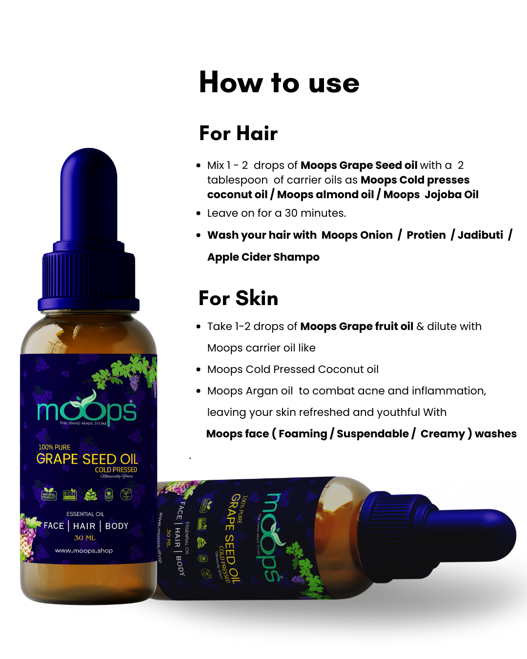 Moops Grape Seed Essential Oil