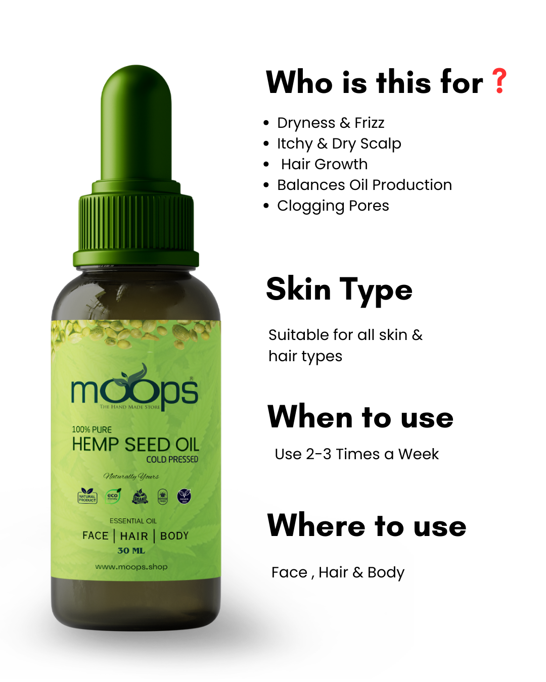 Moops Hemp Seed Oil