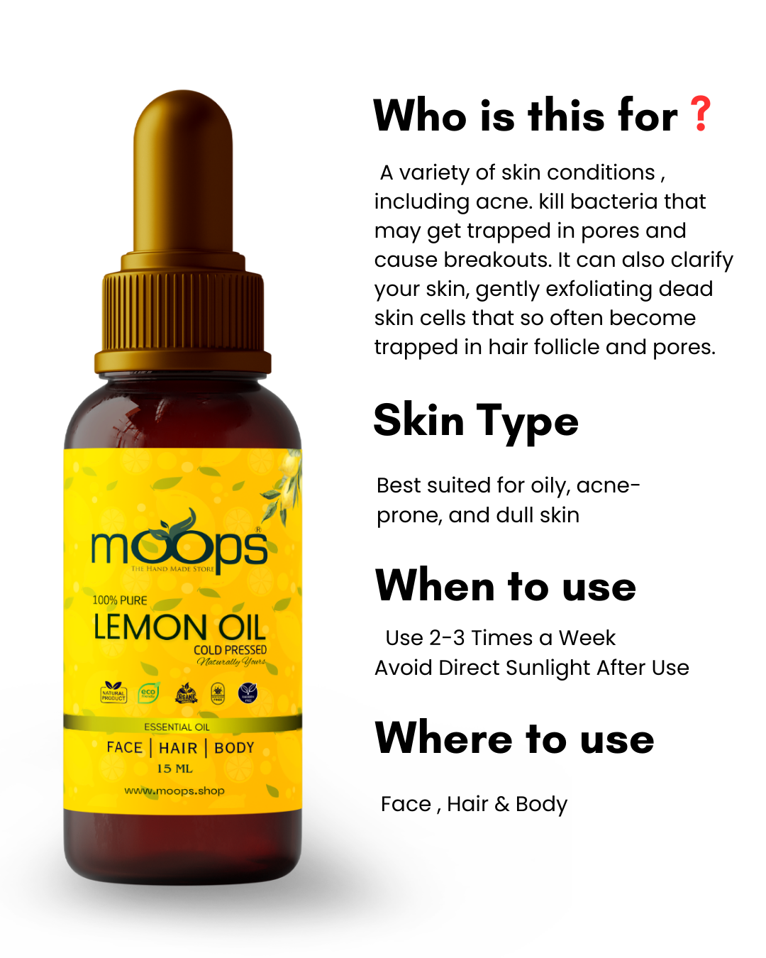 Moops Lemon Essential Oil