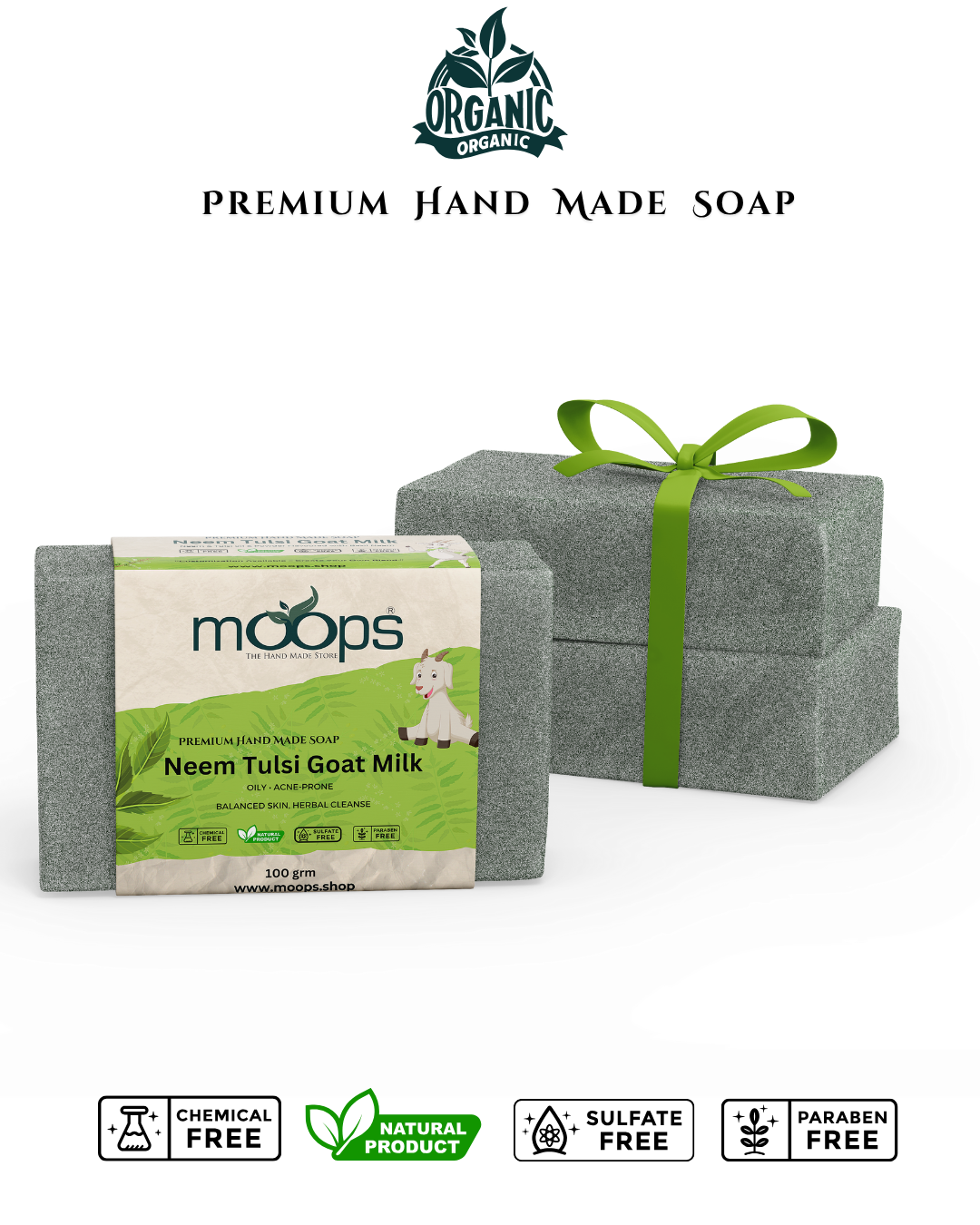 Moops Neem Tulsi Premium Handmade Soap