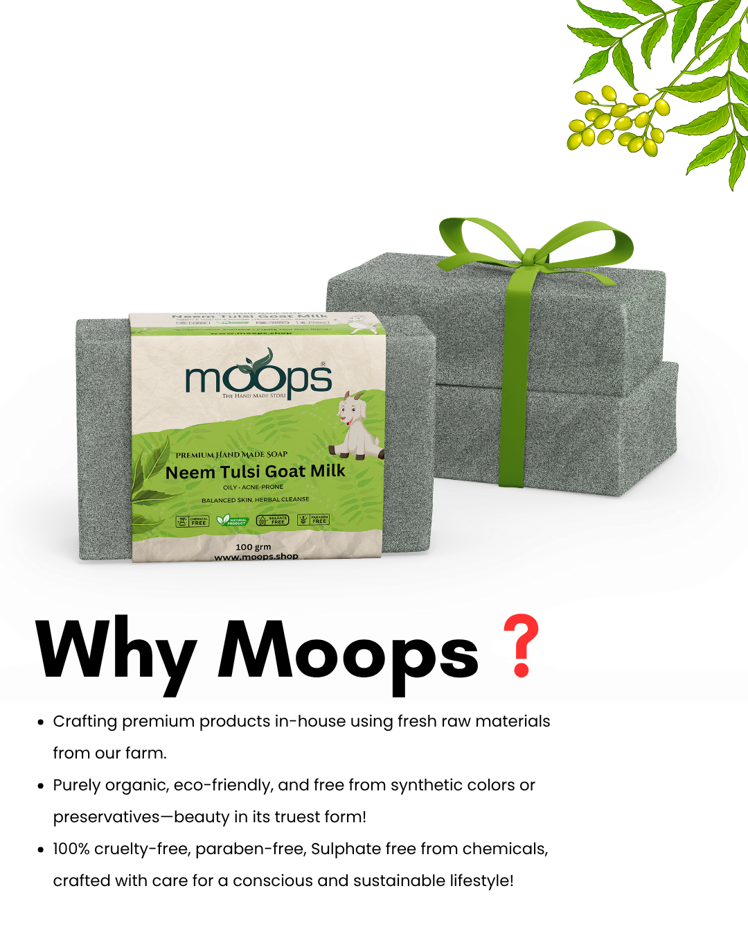 Moops Neem Tulsi Premium Handmade Soap