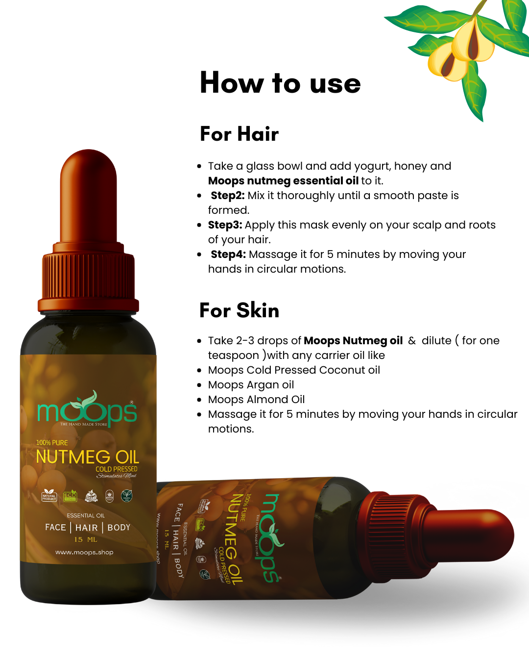 Moops Nutmeg Essential Oil
