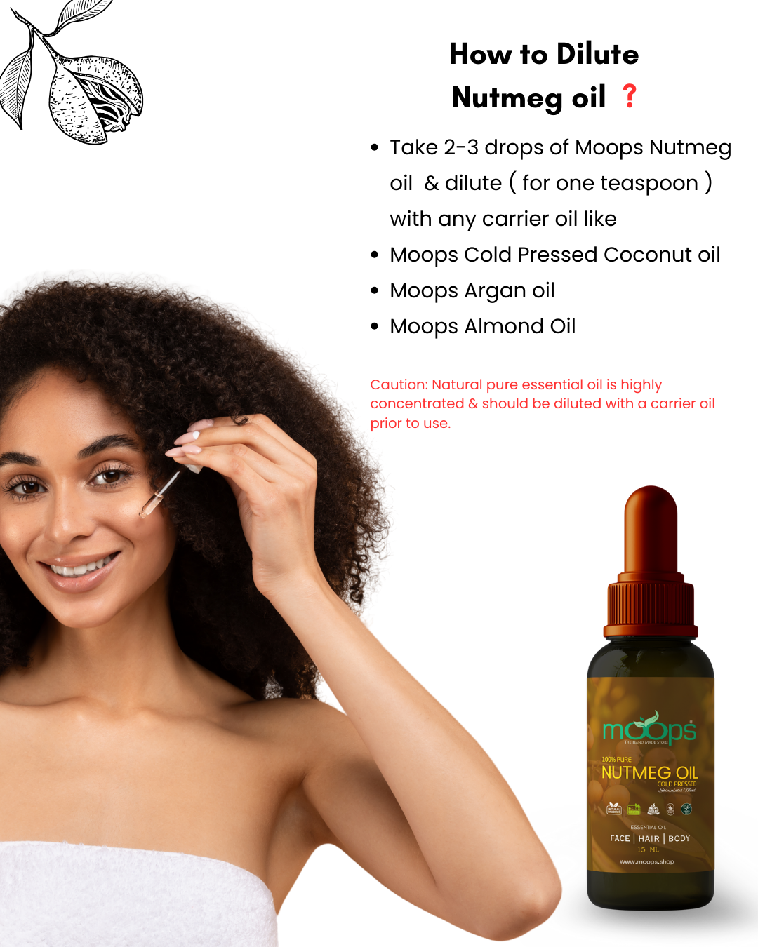 Moops Nutmeg Essential Oil
