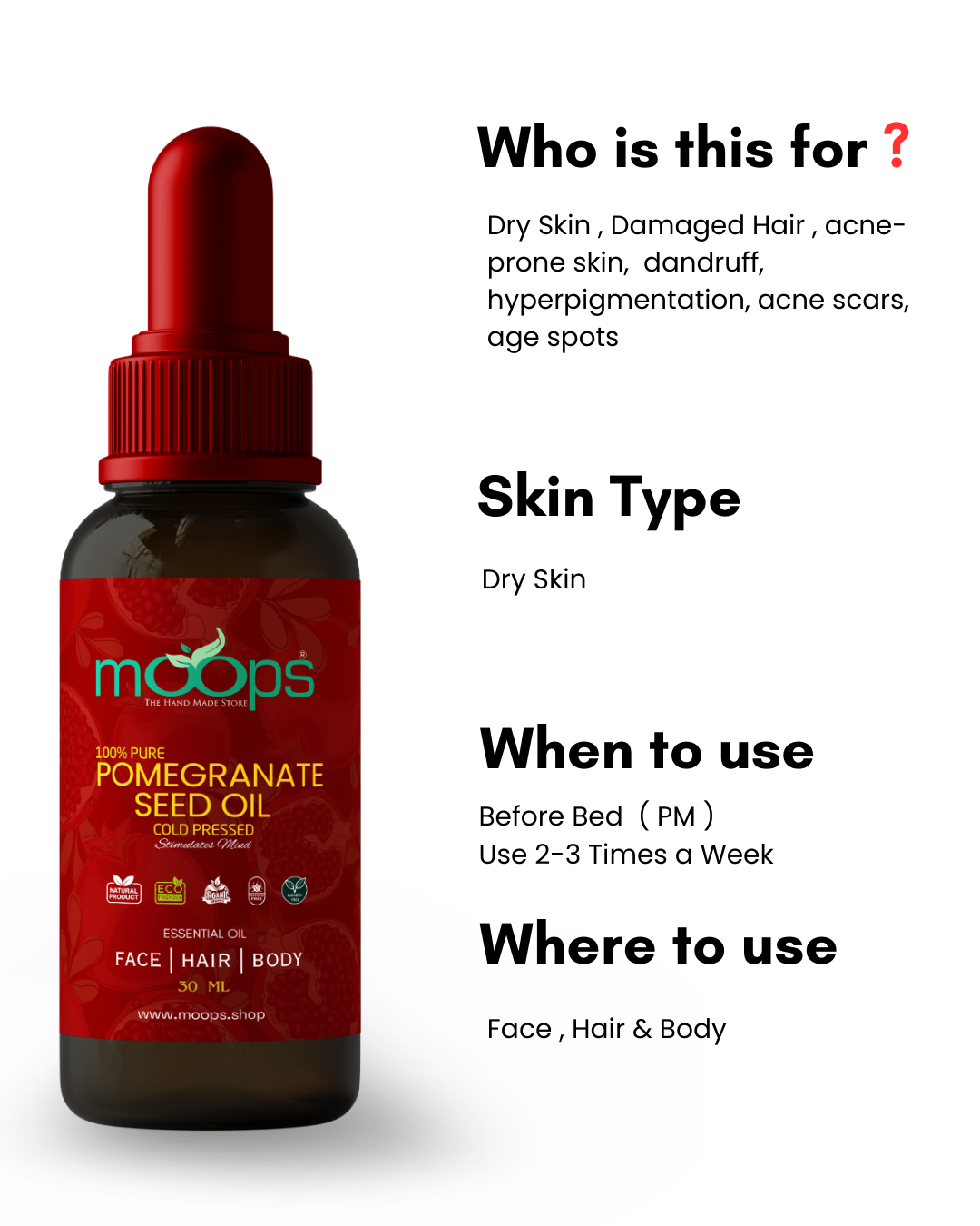Moops Pomegranate Seed Oil