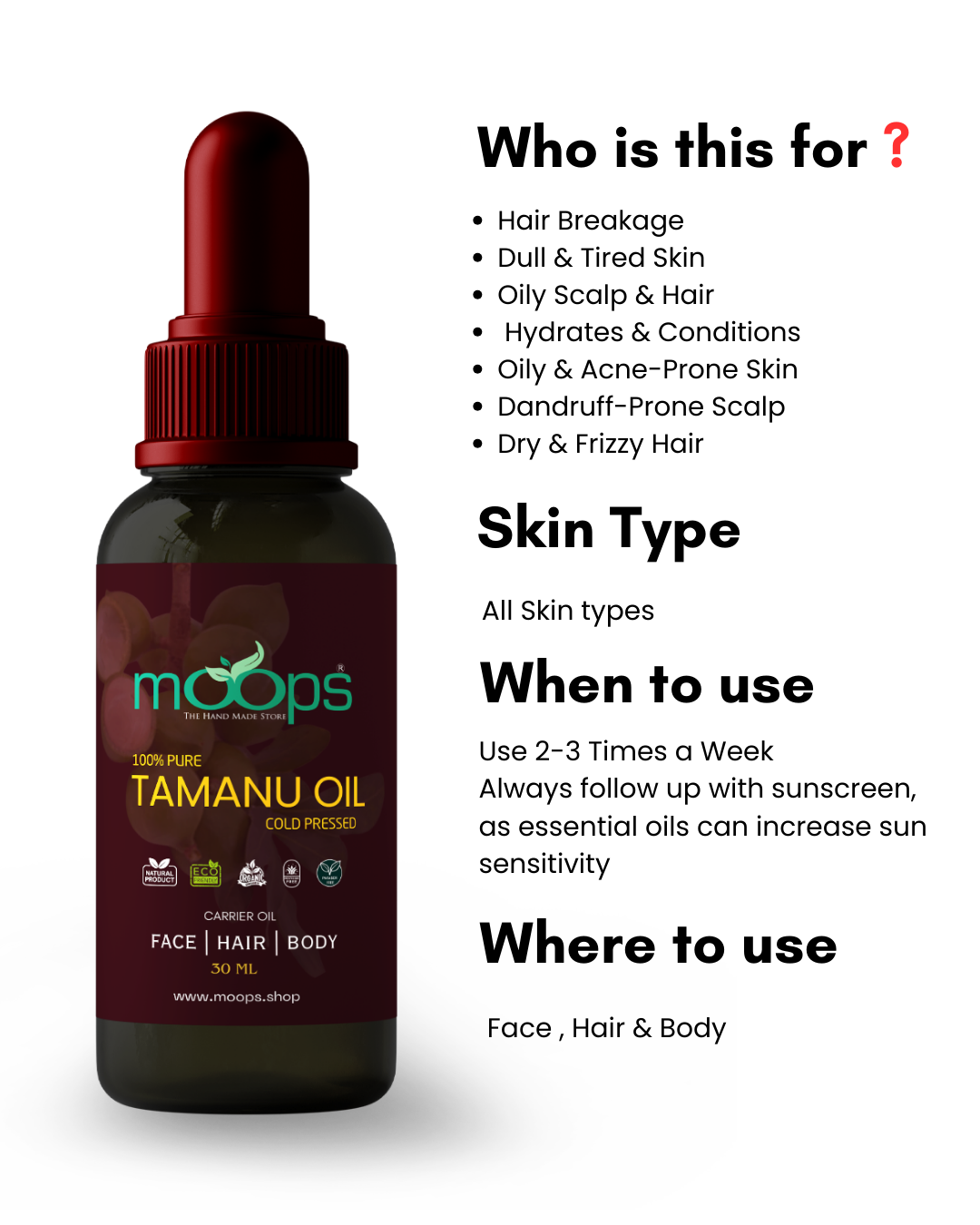 Moops Tamanu Oil