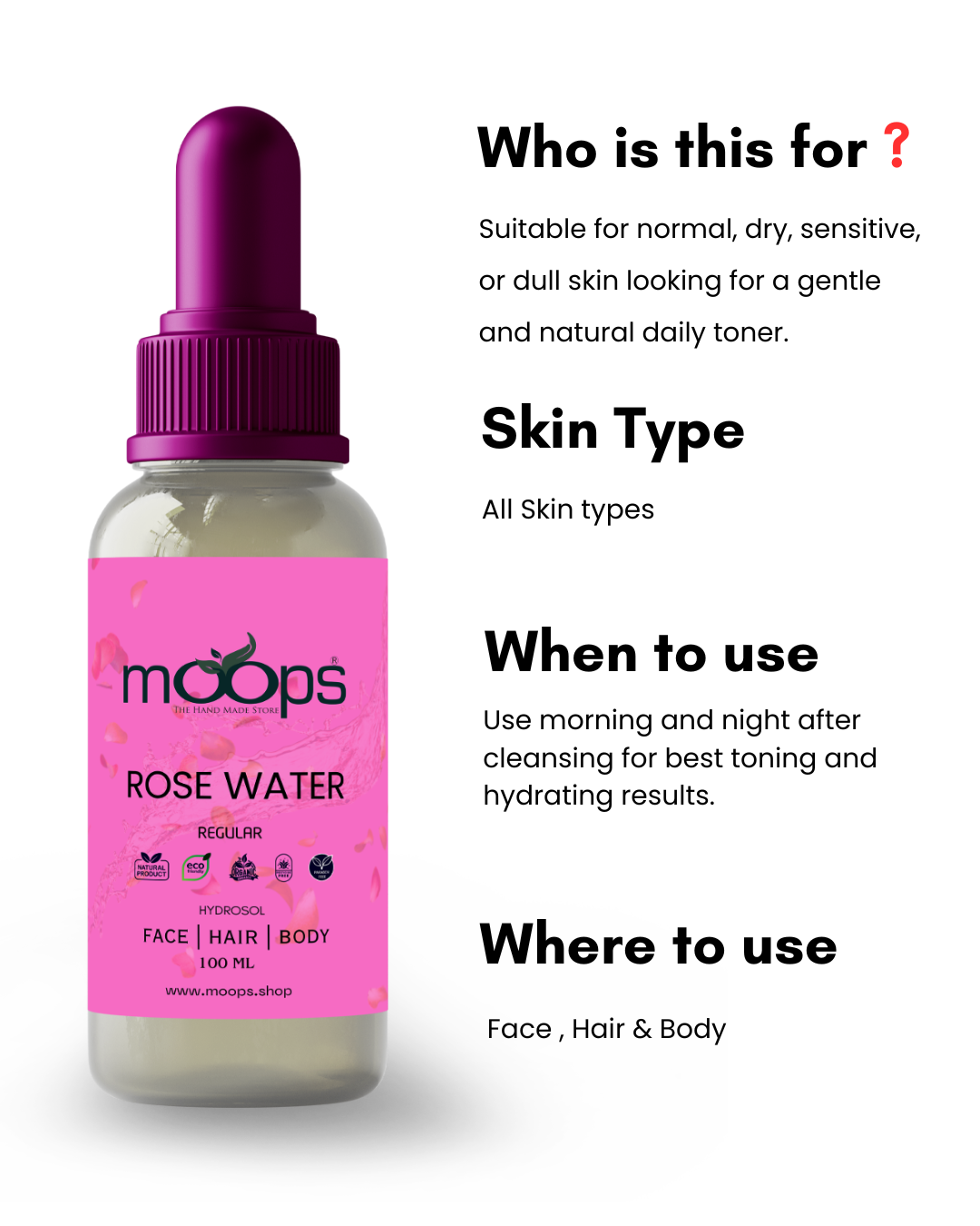 Moops Regular Rose Water 