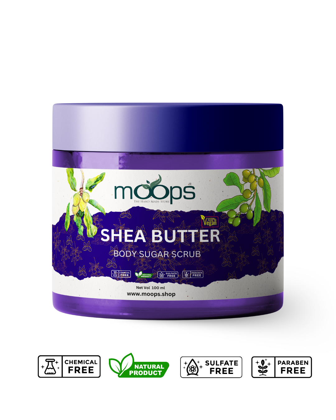 Moops Shea Butter Sugar Body Scrub