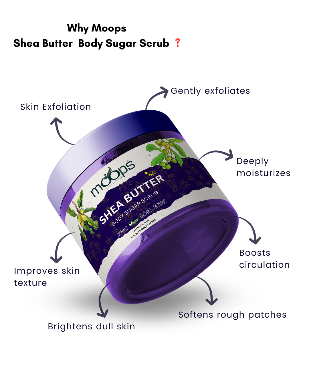 Moops Shea Butter Sugar Body Scrub