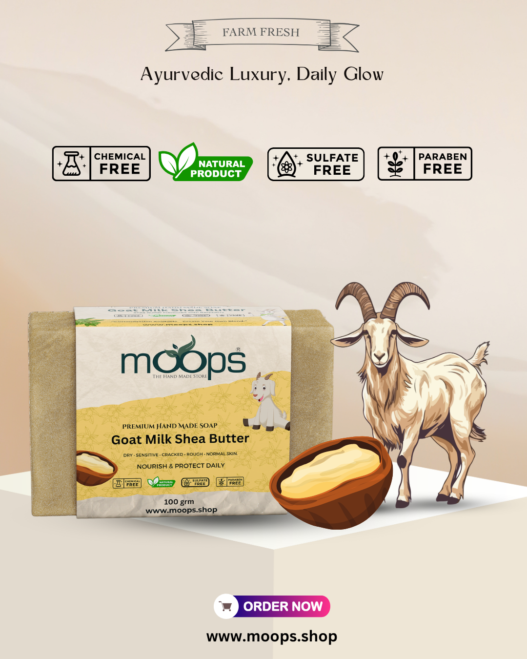 Moops Goat Milk Shea Butter Premium Handmade Soap